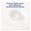 Dispenser Pack Hole Reinforcements, 1/4" Dia, White, 1000/Pack, (5720)2