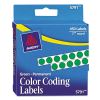 Handwrite-Only Permanent Self-Adhesive Round Color-Coding Labels in Dispensers, 0.25" dia., Green, 450/Roll, (5791)2