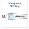 Durable Non-View Binder with DuraHinge and EZD Rings, 3 Rings, 3" Capacity, 11 x 8.5, Black, (8702)2