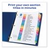 Customizable Table of Contents Ready Index Dividers with Multicolor Tabs, 26-Tab, A to Z, 11 x 8.5, White, 1 Set2