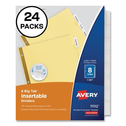 Insertable Big Tab Dividers, 8-Tab, Letter, 24 Sets1