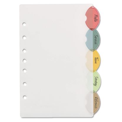 Insertable Style Edge Tab Plastic Dividers, 7-Hole Punched, 5-Tab, 8.5 x 5.5, Translucent, 1 Set1