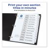 Customizable TOC Ready Index Black and White Dividers, 12-Tab, Letter2