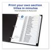 Customizable TOC Ready Index Black and White Dividers, 31-Tab, Letter2