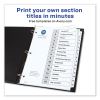 Customizable TOC Ready Index Black and White Dividers, 15-Tab, Letter2