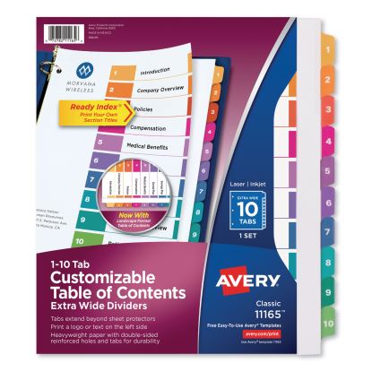 Customizable TOC Ready Index Multicolor Dividers, 10-Tab, Letter1