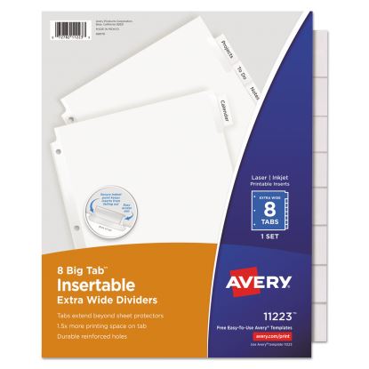 Insertable Big Tab Dividers, 8-Tab, 11 1/8 x 9 1/41