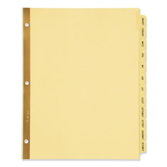 Preprinted Laminated Tab Dividers w/Gold Reinforced Binding Edge, 12-Tab, Letter1