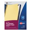 Preprinted Black Leather Tab Dividers w/Gold Reinforced Edge, 25-Tab, Ltr1