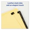 Preprinted Black Leather Tab Dividers w/Gold Reinforced Edge, 25-Tab, Ltr2