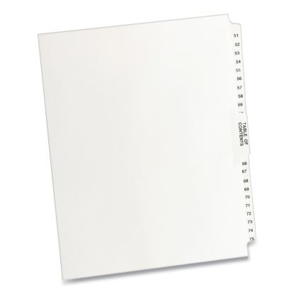 Preprinted Legal Exhibit Side Tab Index Dividers, Avery Style, 26-Tab, 51 to 75, 11 x 8.5, White, 1 Set1