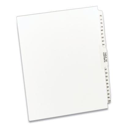 Preprinted Legal Exhibit Side Tab Index Dividers, Avery Style, 26-Tab, 76 to 100, 11 x 8.5, White, 1 Set1