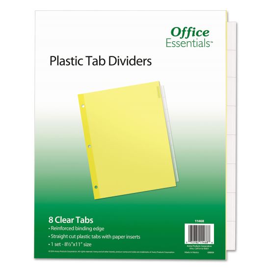 Plastic Insertable Dividers, 8-Tab, Letter1