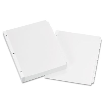 Write and Erase Plain-Tab Paper Dividers, 8-Tab, Letter, White, 24 Sets1
