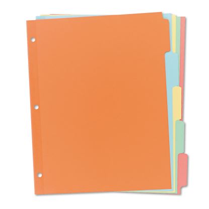 Write and Erase Plain-Tab Paper Dividers, 5-Tab, Letter, Multicolor, 36 Sets1