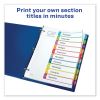 Customizable TOC Ready Index Multicolor Dividers, 1-10, Letter2