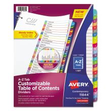 Customizable TOC Ready Index Multicolor Dividers, A-Z, Letter1