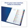 Customizable TOC Ready Index Multicolor Dividers, A-Z, Letter2