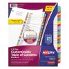 Customizable TOC Ready Index Multicolor Dividers, 1-31, Letter1