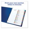 Customizable TOC Ready Index Multicolor Dividers, 1-31, Letter2