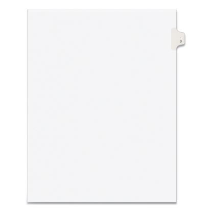 Preprinted Legal Exhibit Side Tab Index Dividers, Avery Style, 10-Tab, 3, 11 x 8.5, White, 25/Pack1