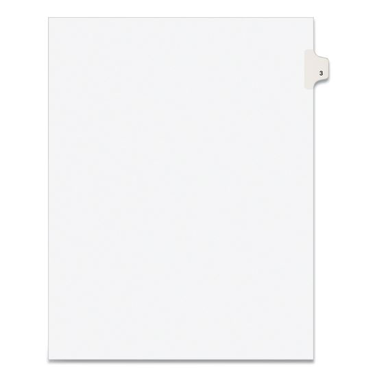 Preprinted Legal Exhibit Side Tab Index Dividers, Avery Style, 10-Tab, 3, 11 x 8.5, White, 25/Pack1