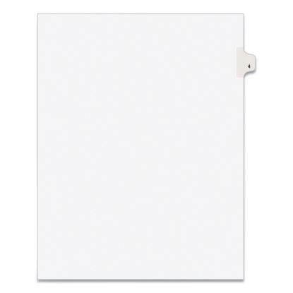 Preprinted Legal Exhibit Side Tab Index Dividers, Avery Style, 10-Tab, 4, 11 x 8.5, White, 25/Pack1