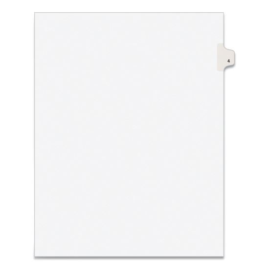 Preprinted Legal Exhibit Side Tab Index Dividers, Avery Style, 10-Tab, 4, 11 x 8.5, White, 25/Pack1