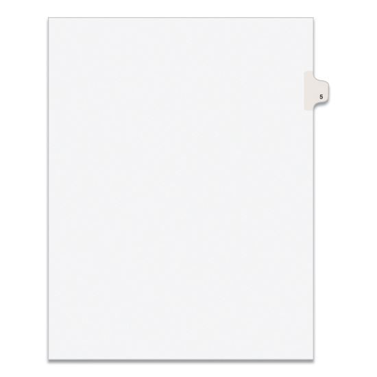 Preprinted Legal Exhibit Side Tab Index Dividers, Avery Style, 10-Tab, 5, 11 x 8.5, White, 25/Pack1