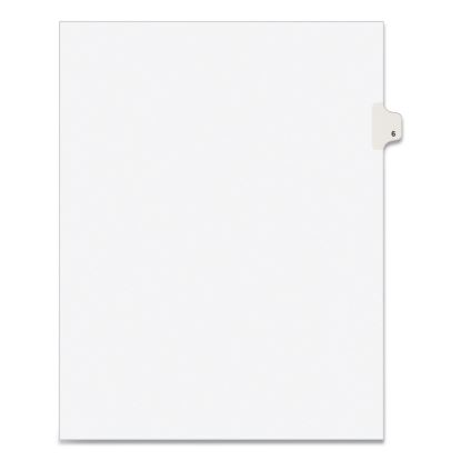 Preprinted Legal Exhibit Side Tab Index Dividers, Avery Style, 10-Tab, 6, 11 x 8.5, White, 25/Pack1