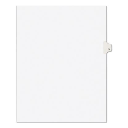 Preprinted Legal Exhibit Side Tab Index Dividers, Avery Style, 10-Tab, 9, 11 x 8.5, White, 25/Pack1