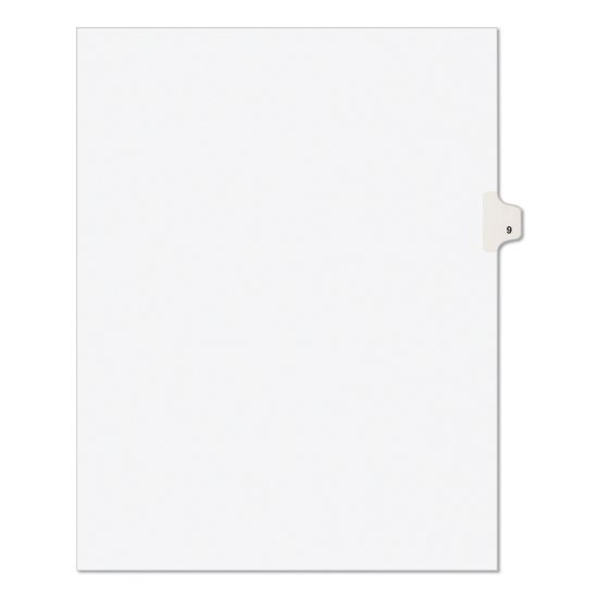 Preprinted Legal Exhibit Side Tab Index Dividers, Avery Style, 10-Tab, 9, 11 x 8.5, White, 25/Pack1