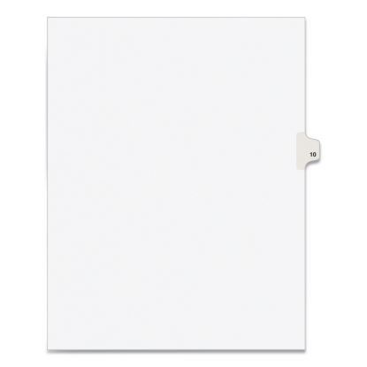 Preprinted Legal Exhibit Side Tab Index Dividers, Avery Style, 10-Tab, 10, 11 x 8.5, White, 25/Pack1