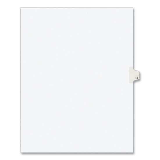 Preprinted Legal Exhibit Side Tab Index Dividers, Avery Style, 10-Tab, 12, 11 x 8.5, White, 25/Pack1