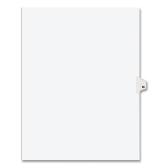 Preprinted Legal Exhibit Side Tab Index Dividers, Avery Style, 10-Tab, 13, 11 x 8.5, White, 25/Pack1