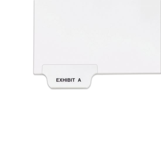 Avery-Style Preprinted Legal Bottom Tab Divider, Exhibit A, Letter, White, 25/PK1