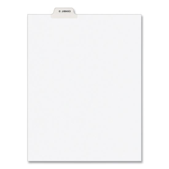 Avery-Style Preprinted Legal Bottom Tab Divider, Exhibit D, Letter, White, 25/PK1