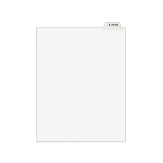 Avery-Style Preprinted Legal Bottom Tab Divider, Exhibit F, Letter, White, 25/PK1