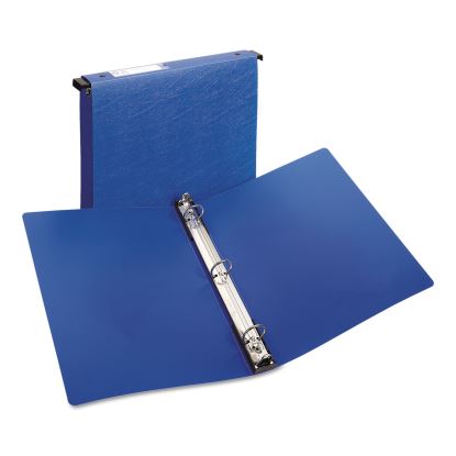 Hanging Storage Flexible Non-View Binder with Round Rings, 3 Rings, 1" Capacity, 11 x 8.5, Blue1