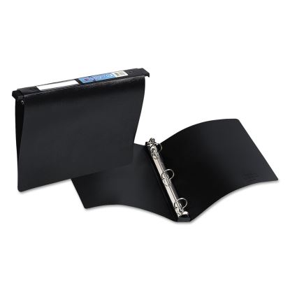 Hanging Storage Flexible Non-View Binder with Round Rings, 3 Rings, 1" Capacity, 11 x 8.5, Black1