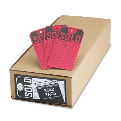 Sold Tags, Paper, 4 3/4 x 2 3/8, Red/Black, 500/Box1