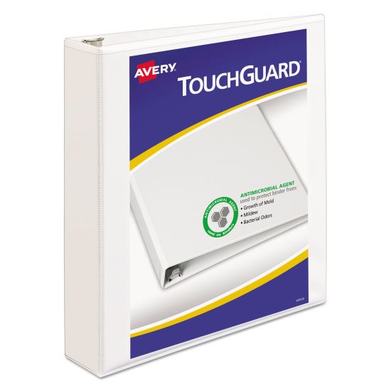 TouchGuard Protection Heavy-Duty View Binders with Slant Rings, 3 Rings, 1.5" Capacity, 11 x 8.5, White1