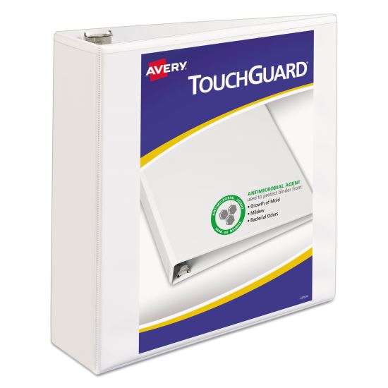 TouchGuard Protection Heavy-Duty View Binders with Slant Rings, 3 Rings, 3" Capacity, 11 x 8.5, White1