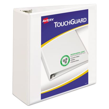 TouchGuard Protection Heavy-Duty View Binders with Slant Rings, 3 Rings, 4" Capacity, 11 x 8.5, White1