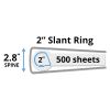 Durable View Binder with DuraHinge and Slant Rings, 3 Rings, 2" Capacity, 11 x 8.5, White, 4/Pack2