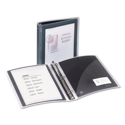 Flexi-View Binder with Round Rings, 3 Rings, 1.5" Capacity, 11 x 8.5, Black1