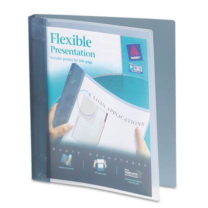 Flexible View Binder with Round Rings, 3 Rings, 1" Capacity, 11 x 8.5, Gray1
