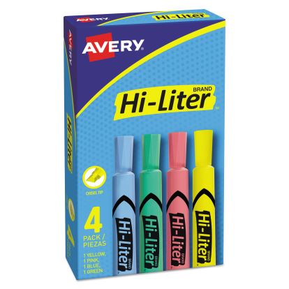 HI-LITER Desk-Style Highlighters, Assorted Ink Colors, Chisel Tip, Assorted Barrel Colors, 4/Set1