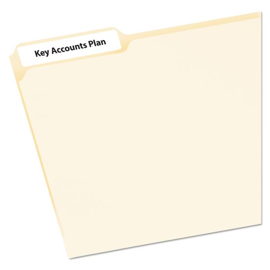 Mini-Sheets Permanent File Folder Labels, 0.66 x 3.44, White, 12/Sheet, 25 Sheets/Pack1