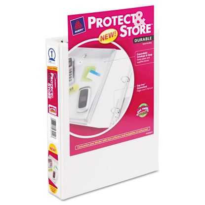 Mini Size Protect and Store View Binder with Round Rings, 3 Rings, 1" Capacity, 8.5 x 5.5, White1